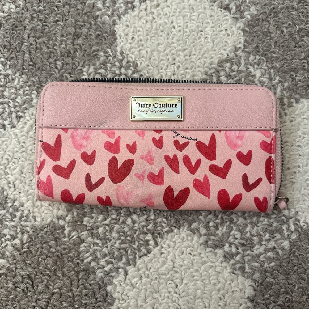 Juicy Couture Pink and Red Heart Wallet